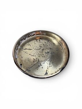 Tommy Bahama Mercury Glass 4.5” Wide Silver Pillar Candle Holder Plate W…